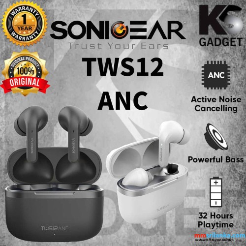 SonicGear Earpump TWS 12 ANC WIRELESS EAR BUD / BLUETOOTH POD EARPHONE (1Y)